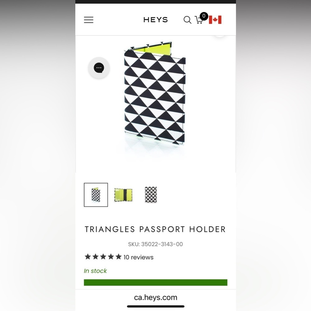 NWT Heys Black and White Triangles Passport Holder